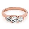 Image 1 : 1 CTW Certified VS/SI Diamond 3 Stone Solitaire Ring 18K Rose Gold - REF-158R4K - 28012