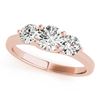 Image 2 : 1 CTW Certified VS/SI Diamond 3 Stone Solitaire Ring 18K Rose Gold - REF-158R4K - 28012