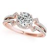 Image 2 : 1.01 CTW Certified VS/SI Diamond Solitaire 2Pc Wedding Set 14K Rose Gold - REF-140W2H - 31998