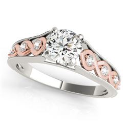 0.75 CTW Certified VS/SI Diamond Solitaire Ring 18K White & Rose Gold - REF-123F8M - 27548