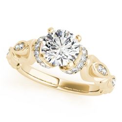 0.75 CTW Certified VS/SI Diamond Solitaire Antique Ring 18K Yellow Gold - REF-133H3W - 27305