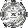 Image 1 : Rolex Ladies Stainless Steel, Diamond Dial & Diamond Bezel, Saph Crystal - REF-363W3K