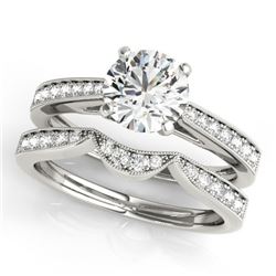 1.44 CTW Certified VS/SI Diamond Solitaire 2Pc Wedding Set 14K White Gold - REF-383X8T - 31730