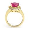 Image 2 : 4.65 CTW Ruby & Diamond Ring 10K Yellow Gold - REF-75W8H - 11260