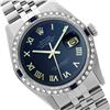 Image 1 : Rolex Men's Stainless Steel, QuickSet, Roman Dial with Diam/Sapphire Bezel - REF-441X8A