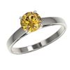 Image 2 : 1.02 CTW Certified Intense Yellow SI Diamond Solitaire Engagement 10K White Gold - REF-140M4F - 3652