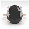 Image 1 : 9.0 CTW Oval Black Diamond Engagement Designer Ring 14K Rose Gold - REF-202M5F - 38481