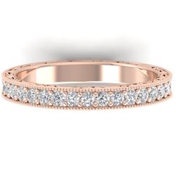 1 CTW Certified VS/SI Diamond Art Deco Eternity Band 14K Rose Gold - REF-78F2M - 30271