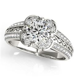 1.5 CTW Certified VS/SI Diamond Solitaire Halo Ring 18K White Gold - REF-399K8R - 26910
