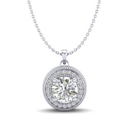1.25 CTW VS/SI Diamond Solitaire Art Deco Stud Necklace 18K White Gold - REF-218Y2N - 37142