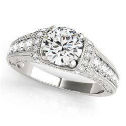 1.25 CTW Certified VS/SI Diamond Solitaire Antique Ring 18K White Gold - REF-224M2F - 27399
