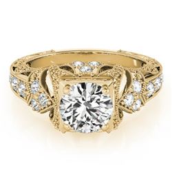 1.25 CTW Certified VS/SI Diamond Solitaire Antique Ring 18K Yellow Gold - REF-399X5T - 27299