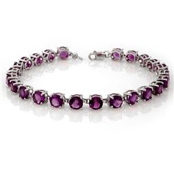 12.0 CTW Amethyst Bracelet 10K White Gold - REF-42M2F - 10348