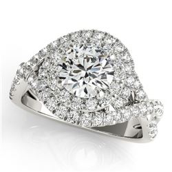 1.5 CTW Certified VS/SI Diamond Solitaire Halo Ring 18K White Gold - REF-247R3K - 26634