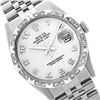 Image 1 : Rolex Men's Stainless Steel, QuickSet, Arabic Dial with Pyrimid Diam Bezel  - REF-430M9H