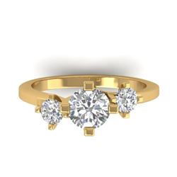 1.25 CTW Certified VS/SI Diamond Solitaire 3 Stone Ring 14K Yellow Gold - REF-201Y3N - 30407