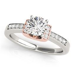 1.11 CTW Certified VS/SI Diamond Solitaire Ring 18K White & Rose Gold - REF-367W3H - 27448