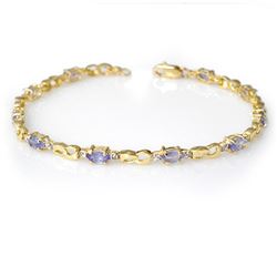 2.06 CTW Tanzanite & Diamond Bracelet 10K Yellow Gold - REF-43M6F - 12586