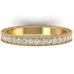 1 CTW Certified VS/SI Diamond Art Deco Eternity Band 14K Yellow Gold - REF-78H2W - 30272