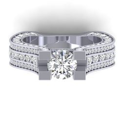 4.5 CTW Certified VS/SI Diamond Art Deco Micro Ring 14K White Gold - REF-572X4T - 30285