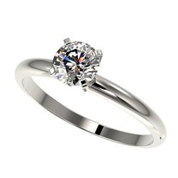 0.75 CTW Certified H-SI/I Quality Diamond Solitaire Engagement Ring 10K White Gold - REF-85M5F - 328