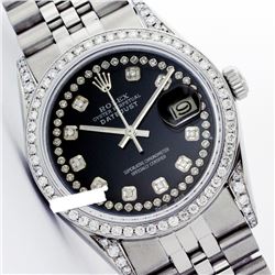 Rolex Men's Stainless Steel, QuickSet, Diamond Dial & Diamond Bezel - REF-501Y8X