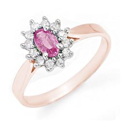 0.83 CTW Pink Sapphire & Diamond Ring 18K Rose Gold - REF-38Y9N - 13864