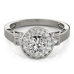 1.25 CTW Certified VS/SI Diamond Solitaire Halo Ring 18K White Gold - REF-220T2X - 27081