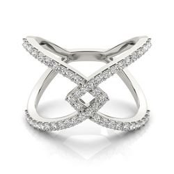 0.60 CTW Certified VS/SI Diamond Designer Fashion Ring 18K White Gold - REF-86H9W - 28286