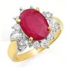 Image 1 : 4.42 CTW Ruby & Diamond Ring 14K Yellow Gold - REF-76N5Y - 13280