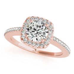 1.01 CTW Certified VS/SI Diamond Solitaire Halo Ring 18K Rose Gold - REF-198R9K - 26600