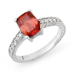 1.40 CTW Rubellite & Diamond Ring 14K White Gold - REF-50W2H - 13689