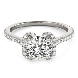 1.33 CTW Certified VS/SI Diamond Solitaire Halo Ring 18K White Gold - REF-371T5X - 26182