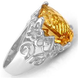 10.03 CTW Citrine & Diamond Ring 10K White Gold - REF-37R5K - 11016