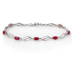 3.02 CTW Ruby & Diamond Bracelet 10K White Gold - REF-40N2Y - 10858