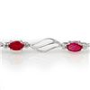 Image 2 : 3.02 CTW Ruby & Diamond Bracelet 10K White Gold - REF-40N2Y - 10858