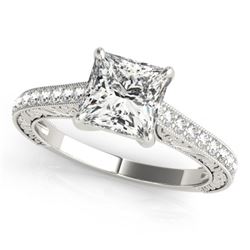 1.3 CTW Certified VS/SI Princess Diamond Solitaire Ring 18K White Gold - REF-359W5H - 27642