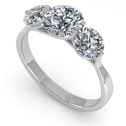 2 CTW Past Present Future Certified VS/SI Diamond Ring Martini 14K White Gold - REF-390R9K - 38347