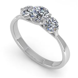 1 CTW Past Present Future Certified VS/SI Diamond Ring Martini 18K White Gold - REF-153T8X - 32253