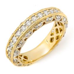 1.10 CTW Certified VS/SI Diamond Band 14K Yellow Gold - REF-102K8R - 11744