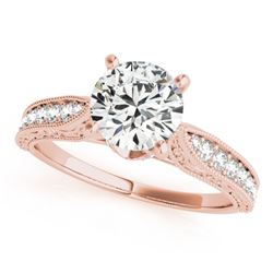 0.98 CTW Certified VS/SI Diamond Solitaire Antique Ring 18K Rose Gold - REF-205F8M - 27355