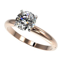 1.55 CTW Certified H-SI/I Quality Diamond Solitaire Engagement Ring 10K Rose Gold - REF-326K8R - 364
