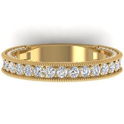 1.25 CTW VS/SI Diamond Art Deco Eternity Band Ring 14K Yellow Gold - REF-96K4R - 30323