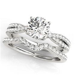 1.45 CTW Certified VS/SI Diamond Solitaire 2Pc Wedding Set 14K White Gold - REF-391W8H - 31916