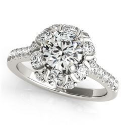 2.05 CTW Certified VS/SI Diamond Solitaire Halo Ring 18K White Gold - REF-424W2H - 26673
