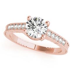 1.45 CTW Certified VS/SI Diamond Solitaire Antique Ring 18K Rose Gold - REF-493H3W - 27394