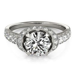 1.75 CTW Certified VS/SI Diamond Solitaire Halo Ring 18K White Gold - REF-420H2W - 27024