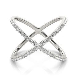 0.55 CTW Certified VS/SI Diamond Designer Fashion Ring 18K White Gold - REF-81R3K - 28260