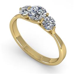 1 CTW Past Present Future Certified VS/SI Diamond Ring Martini 18K Yellow Gold - REF-153Y8N - 32254