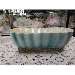 MIDCENTURY 1952 ROSEVILLE POTTERY "PASADENA" PLANTER 2/METAL STAND